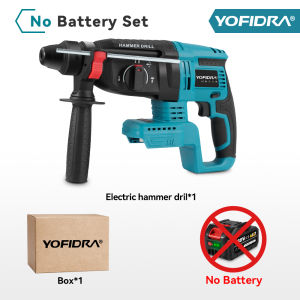 Yofidra | YOFIDRA 26MM Brushless Electric Hammer Drill 1680W Multifunctional Cordless Screwdriver Power Tool For Makita 18V Battery Pin