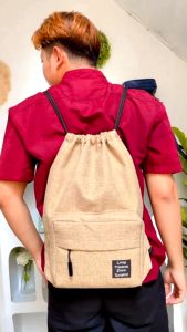 PROMO COD Tas Stringbag/Serut/Gym/Olahraga Motif YOU MAKE ME SMILE Warna hitam kanvas murah semarang