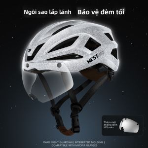 West Biking | Mũ Bảo Hiểm Phản Quang Đêm An Toàn Có Tấm chắn Gió Từ Tính