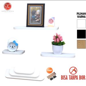 DEcTionS Ambalan Rak Dinding Minimalis 1 Set 3 Pcs Ujung Bulat untuk Dekorasi Pajangan Rumah