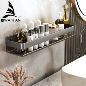 Black Bathroom Shelf White Rectangle Makeup Organizer Mental Corner Shelf Shampoo Storage Shelf Shower Wall Rack Bathroom811780