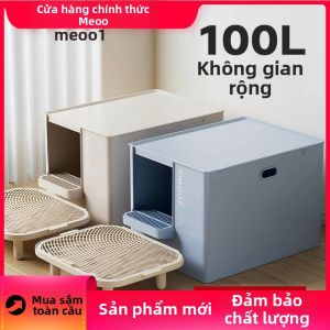 QUEZHOU | Hộp Đựng Vật Nuôi Mèo Chống Bắn Văng Nắp Gập
