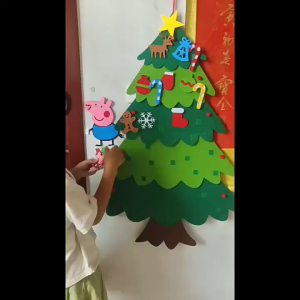DIY Felt Christmas Tree Set Wall Hanging Decorations DIY Lighted Christmas Tree Decor Wall Hanging O