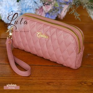 Lula pouch bordir dompet wanita dengan 2 resleting utama by Gabia