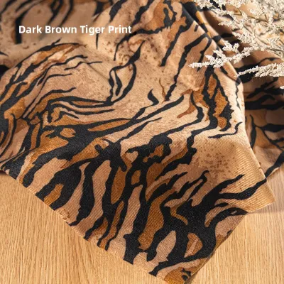 Wild Man Stage Costume Fabric Short Plush Material Animal Print Zebra Tiger Stripe Fabric DIY Toy Craft Supplies from China
