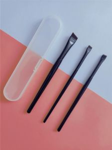 Portable Flat Head Makeup Brush Set Blade Eyeliner Brush Flat Angled Brow Brush Eye Makeup Tools Compact Cosmetic Brushes