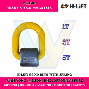 H-LIFT G80 D RING WITH SPRING / WELD-ON POINT (1T - 5T)