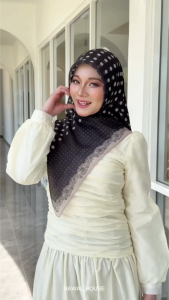 Tudung Bawal Printed Dottie Premium Cotton Polka Dot Bidang 47 Bawal House