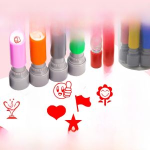 Encouraging Reward Stamp for Kids Cute Cartoon Red Flower And Star Stamps Teachers Teaching Encouragement Stamp Nursery School