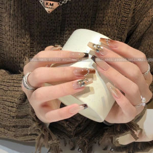 MONLEYTA | Handmade Nail Art Stickers Autumn Winter Collection Short To Medium Length Purely Crafted Nail Tips For Wearage By MONLEYTA