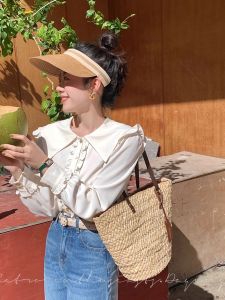 กระเป๋าสะพายไหล่ขนาดใหญ่ ผ้าป่า กางเกงยีนส์ กระเป๋าสะพายไหล่แบบหนัง PU สำหรับผู้หญิง กระเป๋าถือแบบสะพายไหล่แบบลำลอง