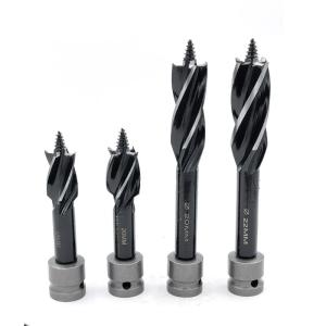 Electric Wrench Drill Bit Woodworking Hole Opener Four-Blade Four-Groove Board Drilling Special Purpose Punching Drill Bit