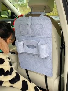 Car Back Seat Organizer Hanging Tissue Bottle Cup Holder Compartment Storage Assesori Beg Kereta 汽车座收纳袋