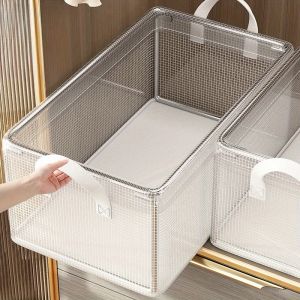 Transparent Mesh Storage Box. Household Bedroom Clothing Sorting and Storage Box. Foldable Steel FrameTransparent and Visible