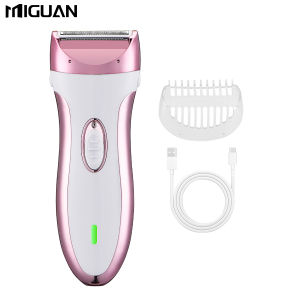 Máy Cạo Râu Điện Cho Nữ Với Lưỡi Dao Bằng Thép Không Gỉ Sạc USB Đa Năng Kèm Bộ Tỉa Lông Mặt Và Nách Bằng Màng Nhôm