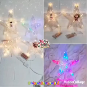 (NEW) TOP BINTANG LED HIASAN UJUNG POHON NATAL IMPORT PREMIUM / BINTANG LAMPU DEKORASI PUCUK POHON NATAL TERBARU / CHRISTMAS STAR TREE DECORATION LIGHT LED / CSL9515