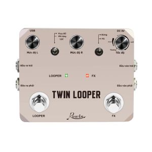 Rowin Dual Footswitch Twin Looper Đàn Guitar Điện Hiệu Ứng Pedal 11 Trạm Loop Với Thời Gian Ghi Âm 10 Phút