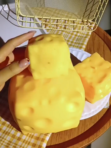Extra Large Size Cheese Fidget Toy Slow Rebound Shapeable Venting Ball Realistic Giant Squeeze Toys