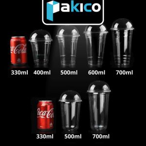 50 Ly Nhựa Dùng 1 Lần Trong Suốt Kèm Nắp-Cốc Nhựa PP Uống Nước Dùng 1 Lần Đáy Bằng GIÁ XƯỞNG -PAKICO