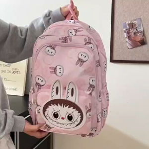 (SG Seller) Labubu School Bag Student Backpack Fashion Junior High School Large Capacity College Girls Boys Backpack