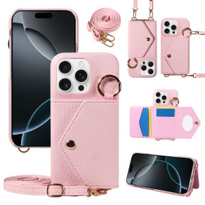 Ốp Điện Thoại Da PU Đeo Chéo Cho iPhone 16e/16 Pro Max/15/14/13/12/11 Pro Max Có Gương Chống Rơi Và Chống Từ Tính