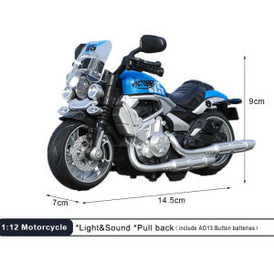 1:12 Sound Light Motorcycle Alloy+Plastic Moto Car Model Diecast Play Vehicles Decoration Collection Boy Toys For Children Gift