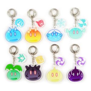 Genshin Impact Keychain Slime Game Accessories Adorable Key Holder Mondstadt Liyue Decorations Charms Collectibles