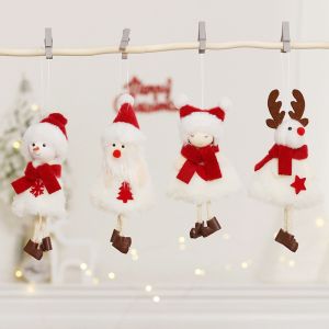 YESPERY Christmas Plush Doll Cloth Santa Claus Snowman Elk Hanging Pendant Merry Christmas Tree Decorations Home Xmas Ornaments