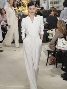 White Jumpsuit Temperament Goddess Style Spring and Autumn Western Style Fashion Jumpsuit Fancy Suit Loose Pants Suit