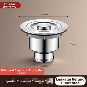 SUNINLIFE | Stainless Steel Anti-Odor Sink Drain Pipe Set