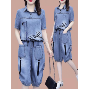 Shalldoer | Fashionable and Youthful Summer Womens Two-Piece Outfit with Shorts and Short Sleeve Top