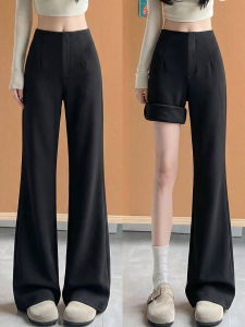 YAYANGREN | Black Slim High Waist Flared Pants Large Size