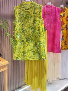 Young Style Chinese National Trend Buttoned Tang Suit Two-Piece Set Autumn Top Half Skirt Fashionable plus Size Womens Ensemble