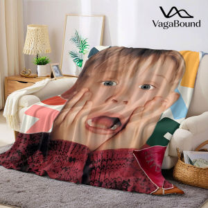 H-Home A-Alone-s Printed Blanket Suitable for Sofas Beds Offices Travel Camping Chairs Warm Plush Blanket