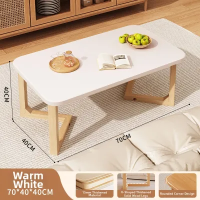 FWTDF | Nordic Style Small Living Room Coffee Table Walnut Wood Office Desk Simple Design No Storage No Wheels Assembled Required