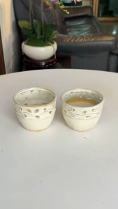 กระถางต้นไม้ขนาดเล็ก กระถางใส่พลูด่าง กระถางเซรามิคลายฉลุ