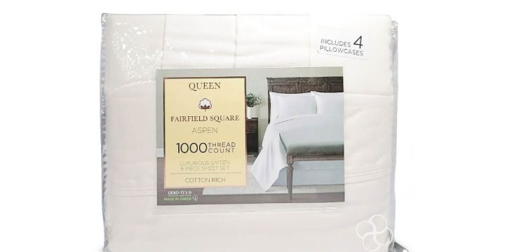 Fairfield Square Aspen Queen 1000 Thread Count 6 Piece Sheet