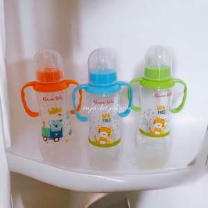 Botol susu baby lucu 250ml / botol susu bayi ada pegangan handle ekonomis