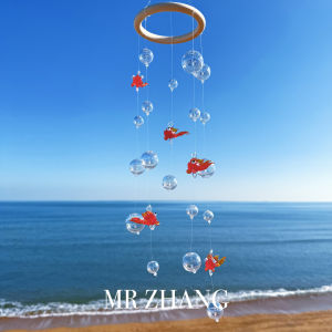 Goldfish Wind Chimes Balancing Decorative Hanging Ornament for Balcony Bedroom Living Room Home New Year Birthday Gifts