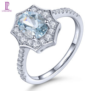 Lohaspie เครื่องประดับของแท้1กะรัตเงินสเตอร์ลิง925แหวนเพอริโดสีธรรมชาติแหวนเงิน925เพอริโดแหวนพลอยราศีเกิดหินเพริโดทรงรีผู้หญิงอัญมณีแหวนแฟชั่น