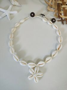 สร้อยคอเปลือกหอยธรรมชาติ ใส่เที่ยวทะเล เครื่องประดับ สร้อยคอหอยHand made