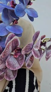 [LATEX 9 KUNTUM] Bunga Anggrek Latex Premium Tebal Orchid Flower Real Touch 9 Kuntum Hiasan Dekorasi Palsu Plastik