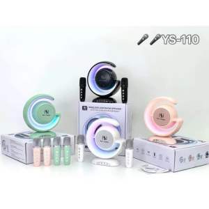 Loa Karaoke Mini Loa Bluetooth Chữ G YS110 Tặng Kèm 2 Micro Không Dây Hỗ trợ Bluetooth 5.0 Cổng AUX Có Đèn LED