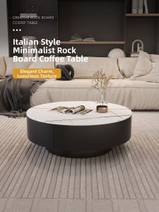 YIZUO | Modern Minimalist Italian Style Marble Round Coffee Table