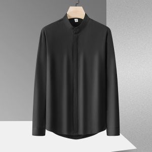 YEBO | High-end Mandarin Collar Shirt Long Sleeve