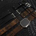 URVOI สําหรับ Apple Watch Ultra series 8 7 6 SE 54 Vintage Crazy Horse สายหนัง Fine สําหรับ iWatch หัวเข็มขัด V เย็บ 49 มม.. 