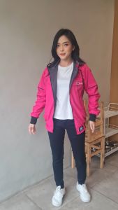 Jaket parasut wanita bolak balik anti air jacket motor harian windbreaker