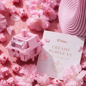 Akko | Akko Creamy Purple U1 45g±8g Tactile Switch Factory-lubed Smooth 5-Pin Hot-swappable MX Switches Mechanical Keyboard Accessories