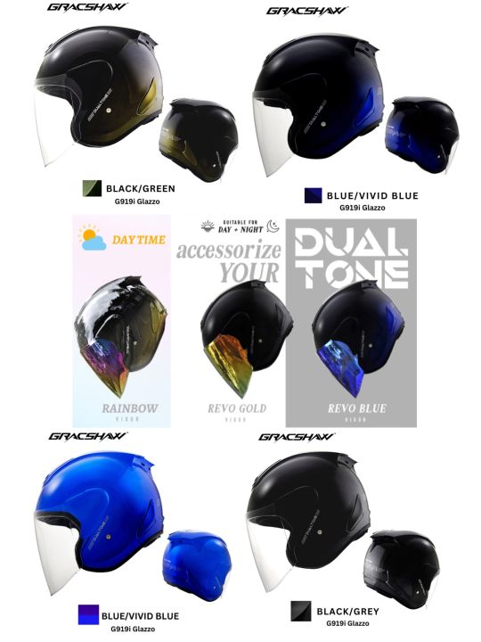 Gracshaw G919i Glazzo Dualtone Helmet New Launching Feb 2023
