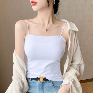 QIAOCHENXIAN | 95% Cotton Spring Summer Bra Pad Integrated Camisole Top